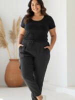 Calça Jogger Feminina Plus Size Linho Social - Imagem 4