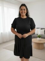 Vestido Feminino Plus Size Midi Canelado - Imagem 3