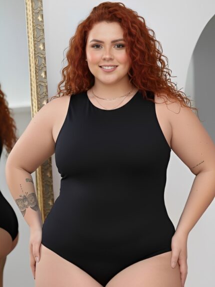 Body Feminino Plus Size Suplex Sem Manga