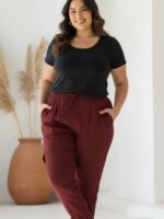 Calça Jogger Feminina Plus Size Linho Social - Imagem 8
