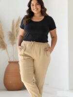 Calça Jogger Feminina Plus Size Linho Social - Imagem 9